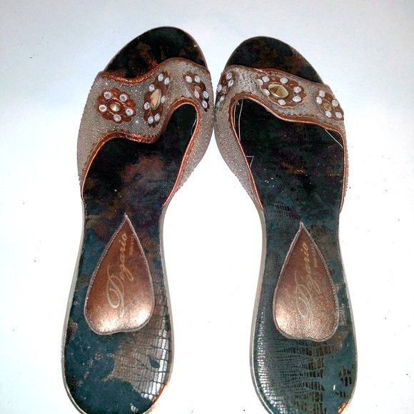 Dezario Italian Stacked Heel Mules Size 41 - Picture 3 of 13